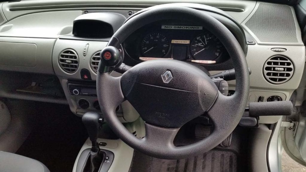 Steering wheel of hand controlled Renault Kangoo