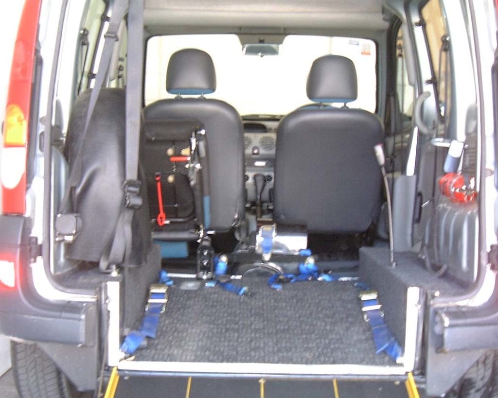 Rear Interior of wheelchair accessible Renault Kangoo