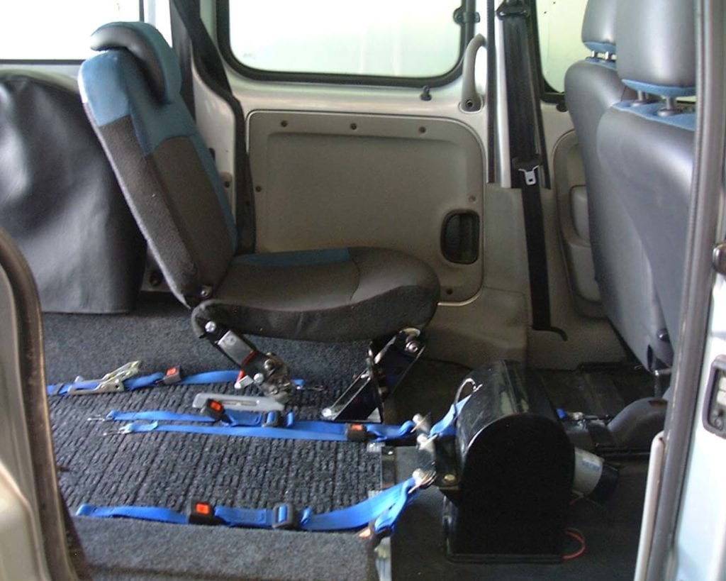 Interior of wheelchair accessible Renault Kangoo