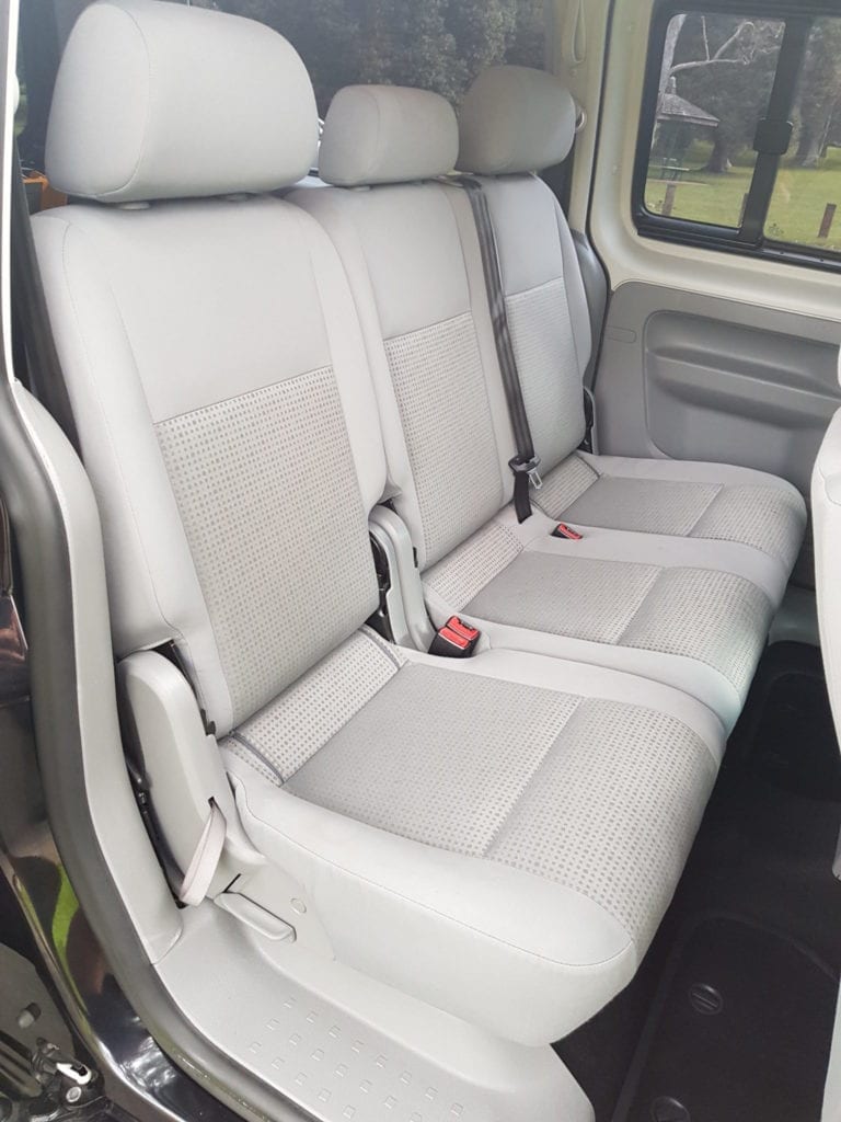 Interior seats of Wheelchair Accessible Volkswagen Caddy