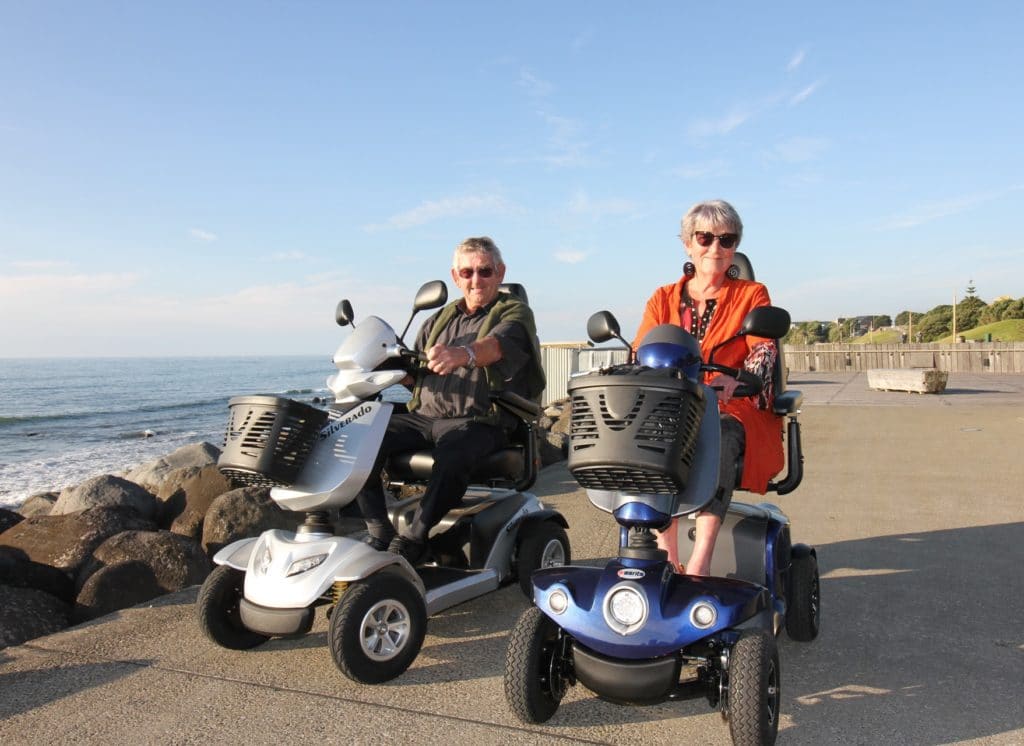 mobility scooters on coastal walkway 1024x746 - New Plymouth Coastal Walkway