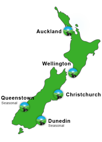 Freedom Mobility locations around NZ