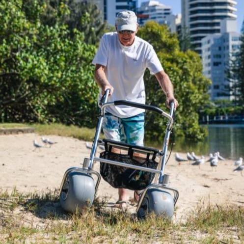 rollator2 - Toes in the Water - Whangamata Beach