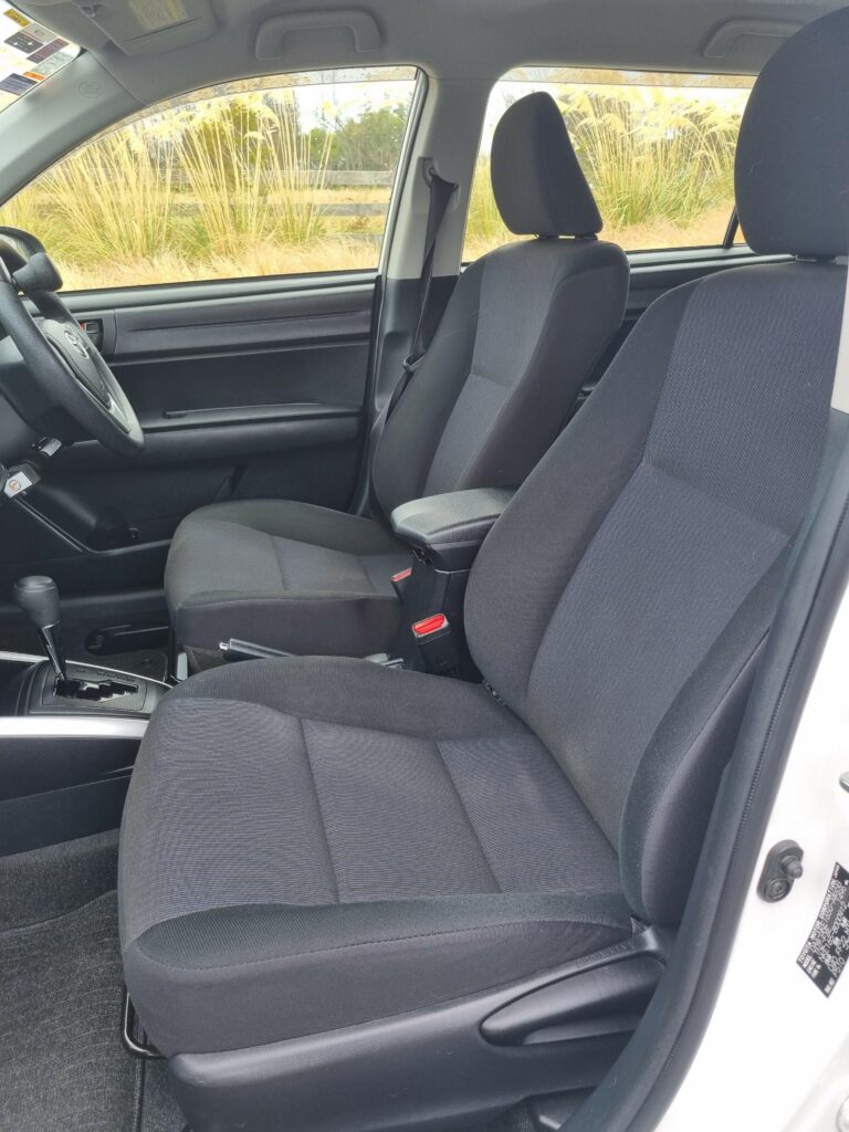 Toyota Fielder Hybrid with Hand Controls and Left Foot Accelerator front seats