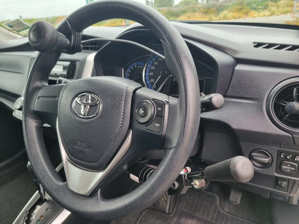 Toyota Fielder Hybrid with Hand Controls and Left Foot Accelerator hand controls